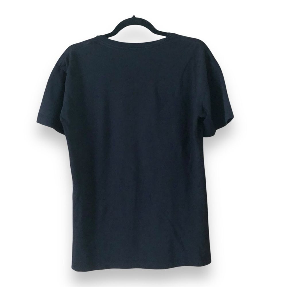 Norma Kamali Black Splatter V-Neck Organic Cotton Tee Size Small Art To Wear View 2